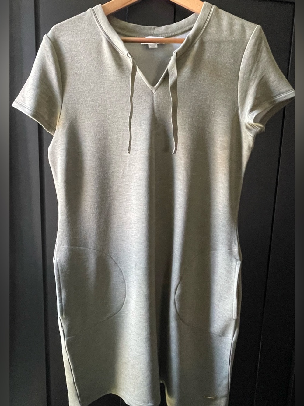 Calvin Klein Minimalistic Olive Green Short Sleeve Med Pullover Dress